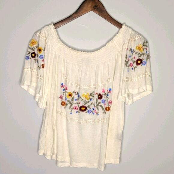 Ranna Gilli Embroidered Cream Top Extra Small - Picture 2 of 6